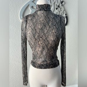 Sheer See Through Snake Skin Top Size Small